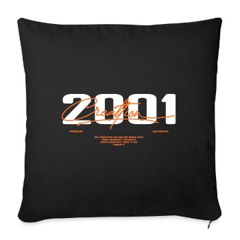 2001 Vintage Rétro 2001 Cadeau D'anniversaire 2001 - Housse de coussin décorative 45 x 45 cm - noir - Devant
