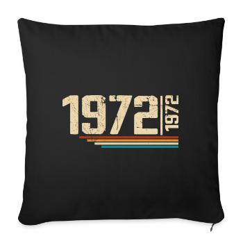 Millésime Anniversaire 1972 Fête Anniversaire 1972 - Housse de coussin décorative 45 x 45 cm - noir - Devant