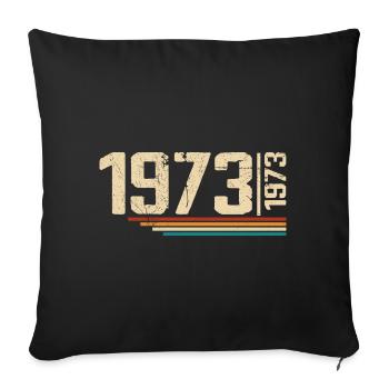 Millésime Anniversaire 1973 Fête Anniversaire 1973 - Housse de coussin décorative 45 x 45 cm - noir - Devant