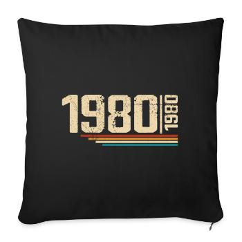 Vintage Anniversary 1980 Birthday Party 1980 - Sofa pillowcase 17,3'' x 17,3'' (45 x 45 cm) - black - Front