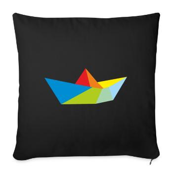 Origami dream ship ship shipping gift - Sofa pillowcase 17,3'' x 17,3'' (45 x 45 cm) - black - Front