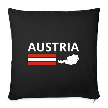 Austria flag Austria travel vacation AT - Sofa pillowcase 17,3'' x 17,3'' (45 x 45 cm) - black - Front