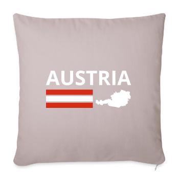 Autriche drapeau Autriche voyage vacances AT - Housse de coussin décorative 45 x 45 cm - taupe clair - Devant