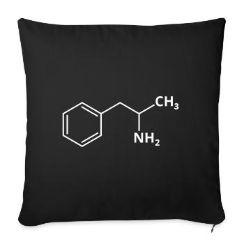 Amphetamine Molecule Speed Amphe Pep Drugs Formula - Sofa pillowcase 17,3'' x 17,3'' (45 x 45 cm) - black - Front