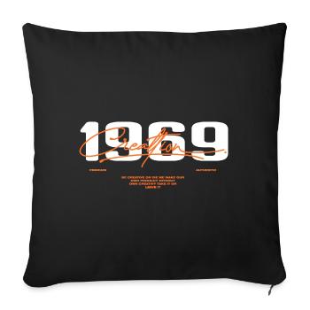 1969 Vintage Rétro 1969 Cadeau D'anniversaire 1969 - Housse de coussin décorative 45 x 45 cm - noir - Devant