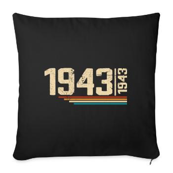 Vintage Anniversary 1943 Birthday Party 1943 - Sofa pillowcase 17,3'' x 17,3'' (45 x 45 cm) - black - Front