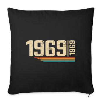 Millésime Anniversaire 1969 Fête Anniversaire 1969 - Housse de coussin décorative 45 x 45 cm - noir - Devant