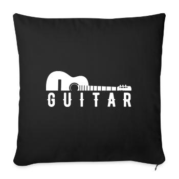 GITARRE AKUSTIK GITARRE - Sofakissenbezug 45 x 45 cm - Schwarz - Vorne