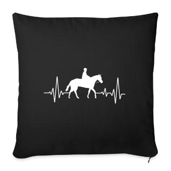 Heart rate, Horses - Sofa pillowcase 17,3'' x 17,3'' (45 x 45 cm) - black - Front