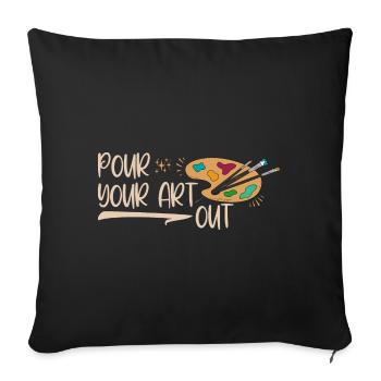 Professeur d’art Drôle de dicteur Cours d’art Cours d’art - Housse de coussin décorative 45 x 45 cm - noir - Devant