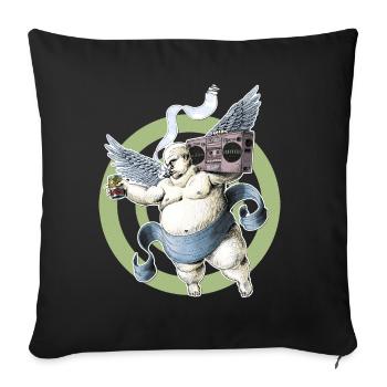 Bad-Beerdrinking-Angel - Sofakissenbezug 45 x 45 cm - Schwarz - Vorne
