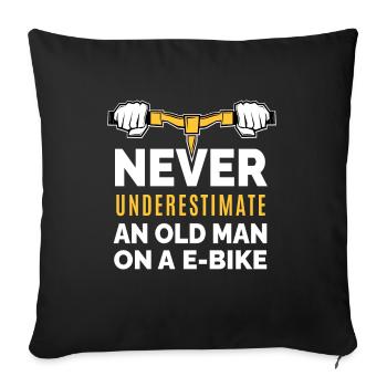 E-biker gift electric bike retiree retirement - Sofa pillowcase 17,3'' x 17,3'' (45 x 45 cm) - black - Front