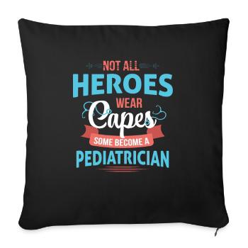 Pédiatre cadeau bébé docteur en médecine - Housse de coussin décorative 45 x 45 cm - noir - Devant