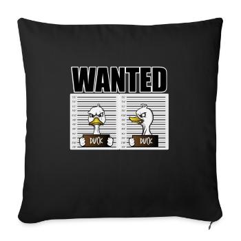 Duck Hunt Duck Wanted In Front Of A Prison Wall - Sofakissenbezug 45 x 45 cm - Schwarz - Vorne