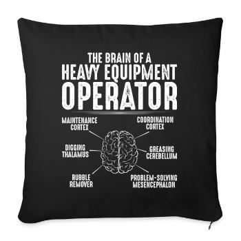 Excavator driver excavator driver construction equipment guide excavator - Sofa pillowcase 17,3'' x 17,3'' (45 x 45 cm) - black - Front