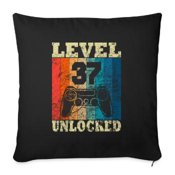 Joyeux anniversaire - 37e anniversaire pour les joueurs - Housse de coussin décorative 45 x 45 cm - noir - Devant