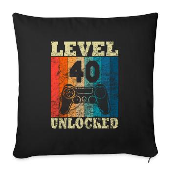 Joyeux anniversaire - 40e anniversaire pour les joueurs - Housse de coussin décorative 45 x 45 cm - noir - Devant