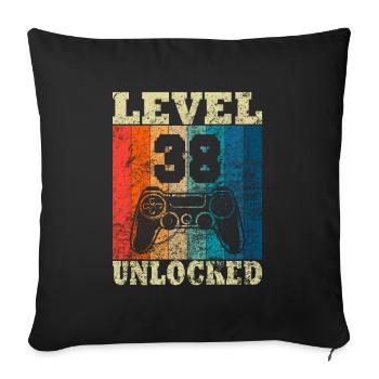 Joyeux anniversaire - 38e anniversaire pour les joueurs - Housse de coussin décorative 45 x 45 cm - noir - Devant