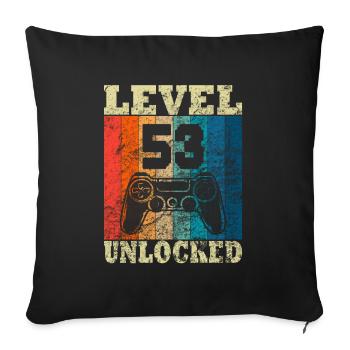 Happy Birthday - 53rd birthday for gamers - Sofa pillowcase 17,3'' x 17,3'' (45 x 45 cm) - black - Front