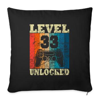Joyeux anniversaire - 33e anniversaire pour les joueurs - Housse de coussin décorative 45 x 45 cm - noir - Devant