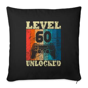 Happy Birthday - 60th birthday for gamers - Sofa pillowcase 17,3'' x 17,3'' (45 x 45 cm) - black - Front