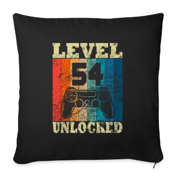 Happy Birthday - 54th birthday for gamers - Sofa pillowcase 17,3'' x 17,3'' (45 x 45 cm) - black - Front