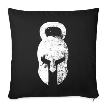 Spartaner Helm Kettlebell - Sofakissenbezug 45 x 45 cm - Schwarz - Vorne