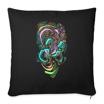 Clown de science-fiction - Housse de coussin décorative 45 x 45 cm - noir - Devant