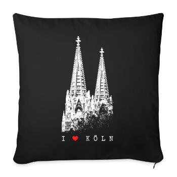 I Love Cologne Cologne Skyline Cologne Cathedral Silhouette - Sofa pillowcase 17,3'' x 17,3'' (45 x 45 cm) - black - Front