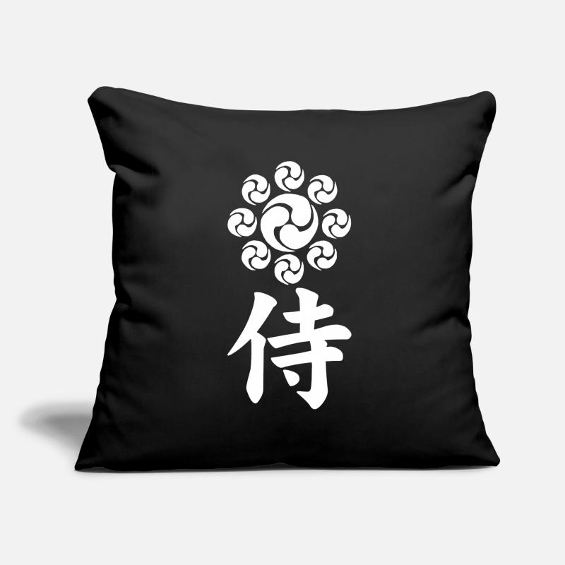 Samurai-Emblem des Uesugi-Clans (weiß) Sofakissenbezug 45 x 45 cm