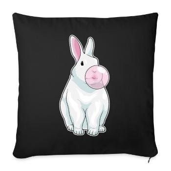 Gomme à mâcher de lapin - Housse de coussin décorative 45 x 45 cm - noir - Devant