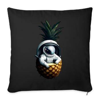 Astronaute à l’ananas - Housse de coussin décorative 45 x 45 cm - noir - Devant