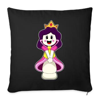 Chess Piece Queen Chess - Sofa pillowcase 17,3'' x 17,3'' (45 x 45 cm) - black - Front