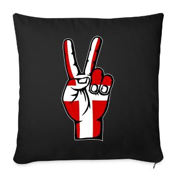 Danemark Drapeau Paix Victoire Symbole - Housse de coussin décorative 45 x 45 cm - noir - Devant