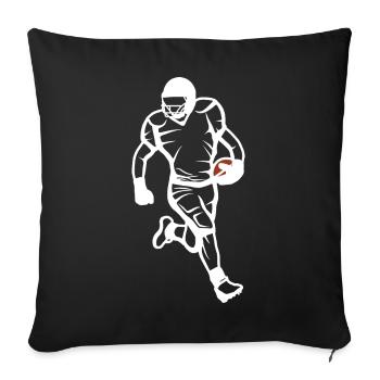 Footballer Drawing - Sofa pillowcase 17,3'' x 17,3'' (45 x 45 cm) - black - Front
