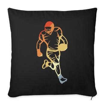 Vintage Football Player Sketch - Sofa pillowcase 17,3'' x 17,3'' (45 x 45 cm) - black - Front