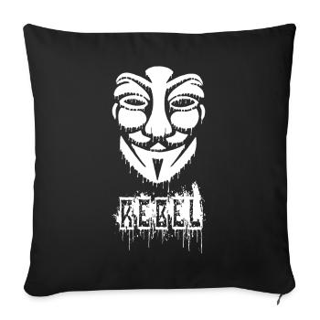 Anonymous graffiti - Sofa pillowcase 17,3'' x 17,3'' (45 x 45 cm) - black - Front