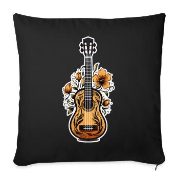 Ukulele Graphics - Sofa pillowcase 17,3'' x 17,3'' (45 x 45 cm) - black - Front