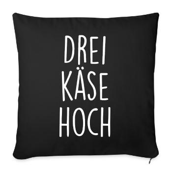Trois fromages haut petit frère - Housse de coussin décorative 45 x 45 cm - noir - Devant