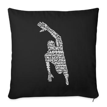 Schwimmen Schwimmsport Typografie Herren Schwimmer - Sofakissenbezug 45 x 45 cm - Schwarz - Vorne