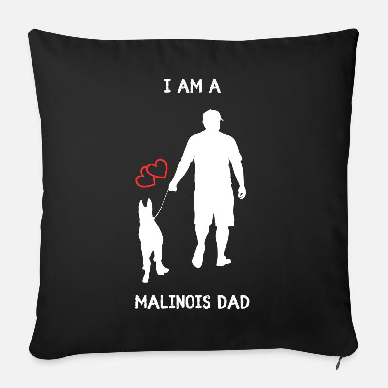 Malinois Dad  - Sofakissenbezug 45 x 45 cm - Schwarz