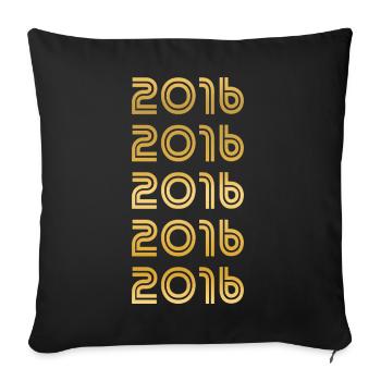 Or 2016 - Housse de coussin décorative 45 x 45 cm - noir - Devant