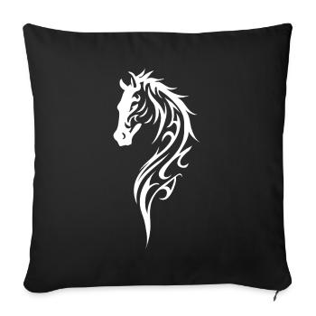 Tribal Horse Head Line Style - Sofa pillowcase 17,3'' x 17,3'' (45 x 45 cm) - black - Front
