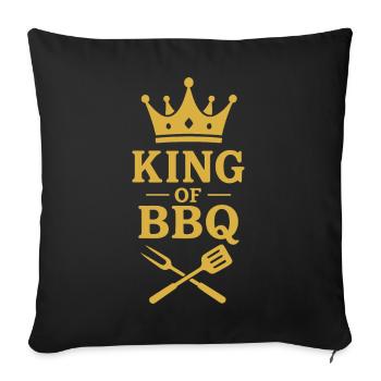 Roi du BBQ | Grillmeister Krone - Housse de coussin décorative 45 x 45 cm - noir - Devant