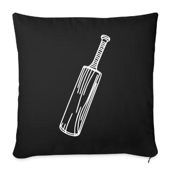 Cricket bat Drawing - Sofa pillowcase 17,3'' x 17,3'' (45 x 45 cm) - black - Front