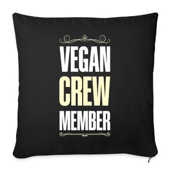Vegan Crew - Sofa pillowcase 17,3'' x 17,3'' (45 x 45 cm) - black - Front