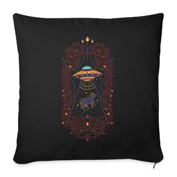 Spiritualité Géométrie Sacrée Fleur de Lotus Zen - Housse de coussin décorative 45 x 45 cm - noir - Devant