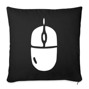 Computer Mouse Office Gift - Sofa pillowcase 17,3'' x 17,3'' (45 x 45 cm) - black - Front