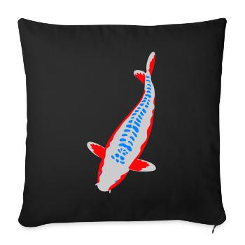 Koi - Nishikigoi - Sofa pillowcase 17,3'' x 17,3'' (45 x 45 cm) - black - Front