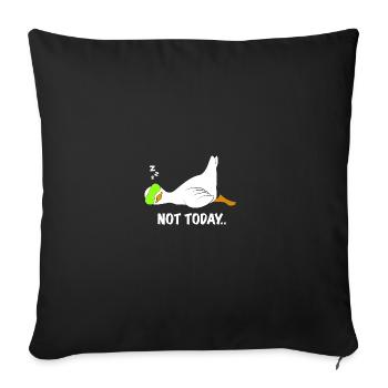 canard drôle de paresseux dicton - Housse de coussin décorative 45 x 45 cm - noir - Devant